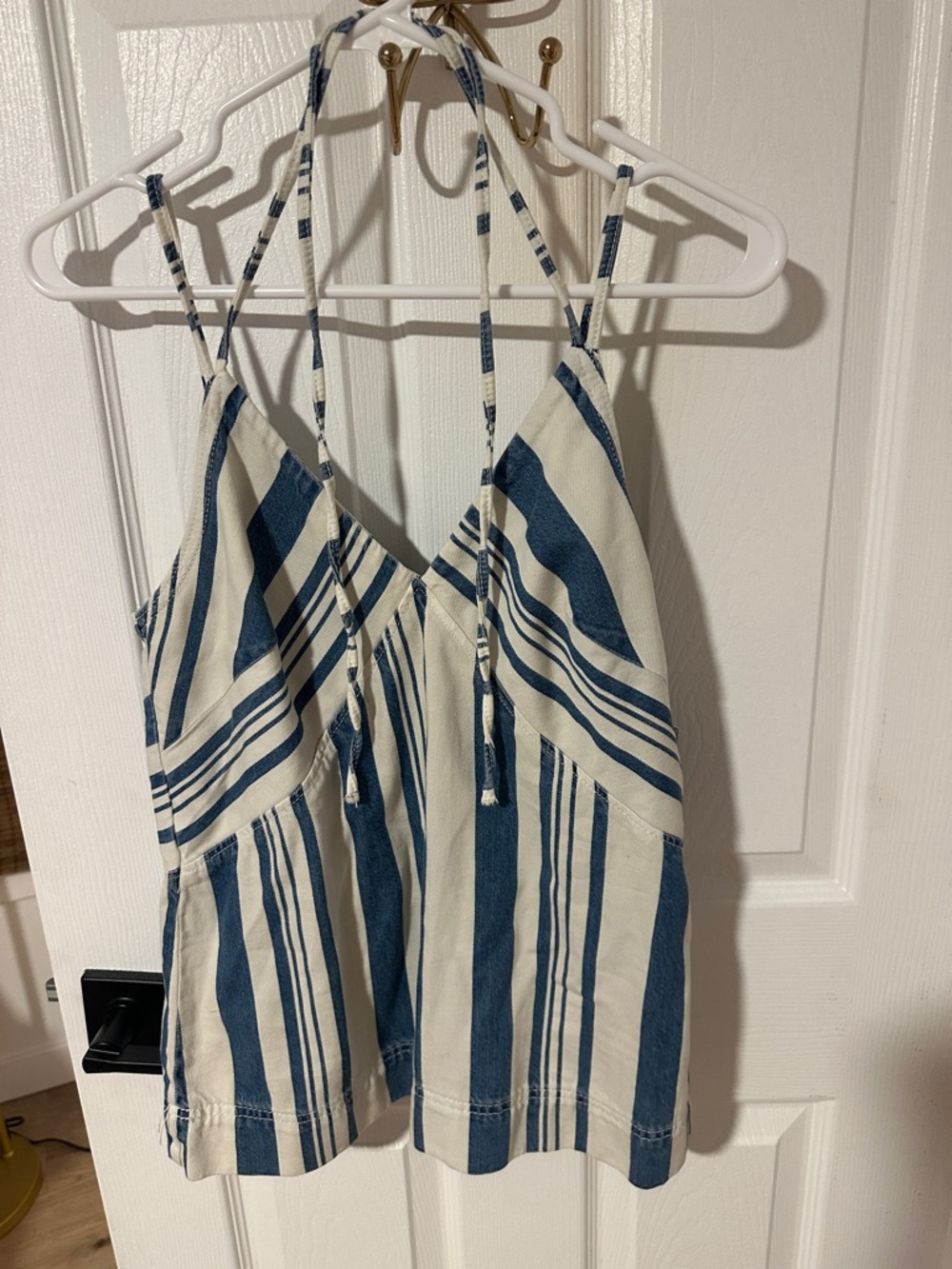 Striped Blue and White Denim Tank Top